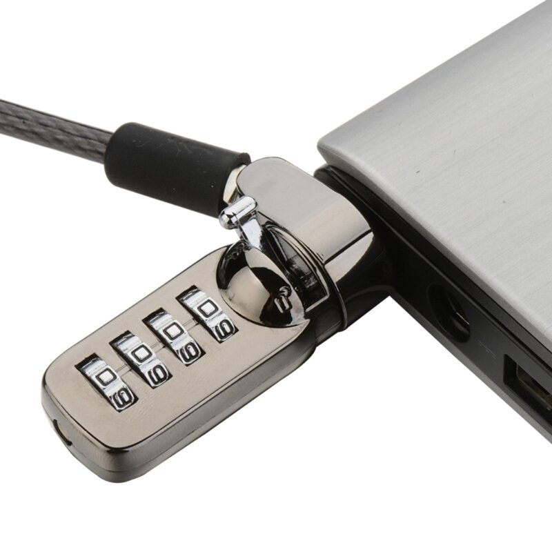 D57D 고품질 노트북 잠금 보안 케이블 도난 방지 PC/노트북 태블릿 휴대 전화 로커 키트, 1.9M 케이블 검정색