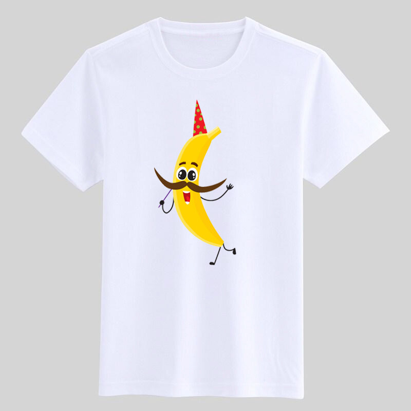 T-shirt drôle de dessin animé banane pastèque pour enfants, pour garçons et filles, kawaii, hauts d'amitié pour filles