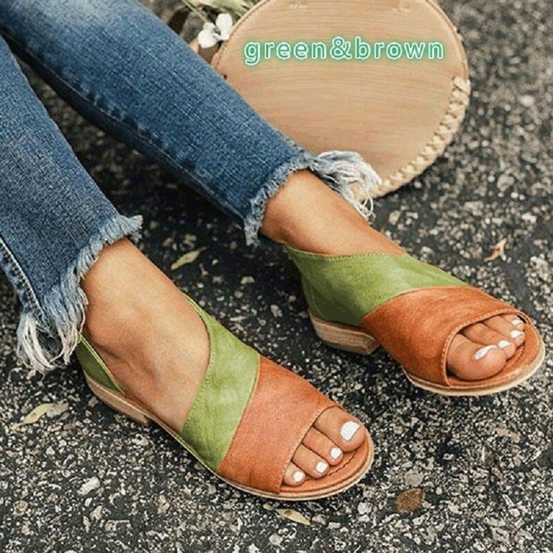 MoneRffi Puimentiua Women Sandals For Summer Causal Shoes Woman Peep Toe Low Heels Sandalias Mujer 2019 Plus Size Summer Shoes