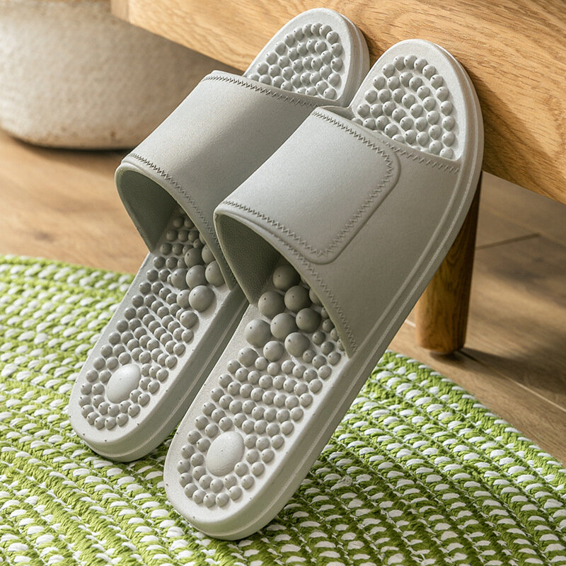 Sandal Musim Panas 3D Pasangan Uniseks Lembut Antiselip Sepatu Mandi Tahan Aus Sandal Jepit Mandi Dalam Ruangan Rumah Pria Sandal Pijat Plantar