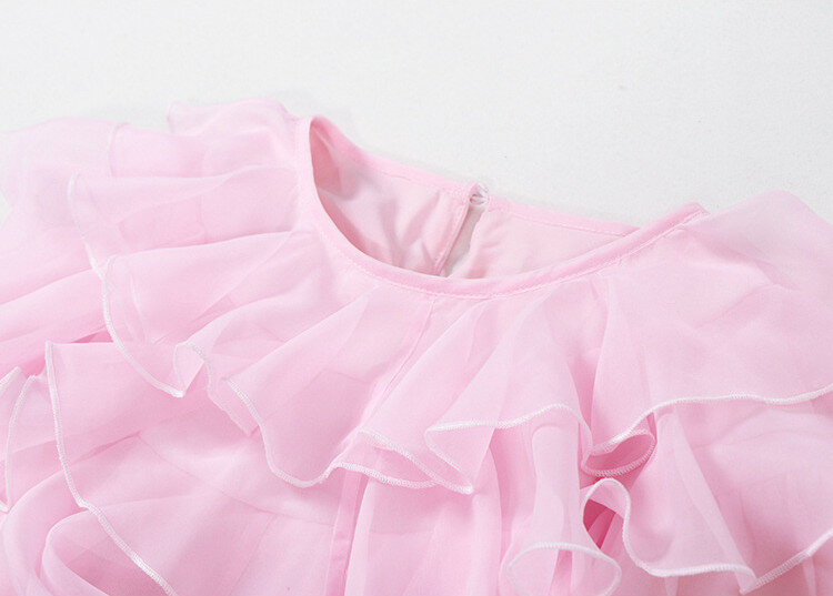 Blusas mujer de moda 2020 летняя милая розовая блузка Для женщин, милые оборки, рубашка с длинными рукавами Топы haut femme