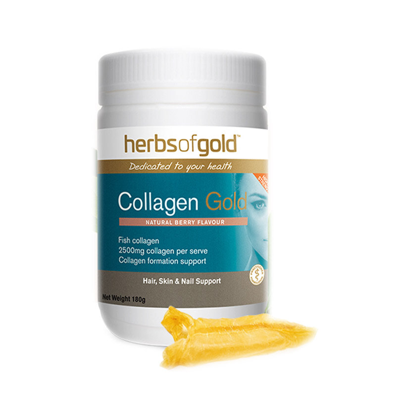 Bubuk kolagen emas HerbsofGold 180g/botol gratis pengiriman