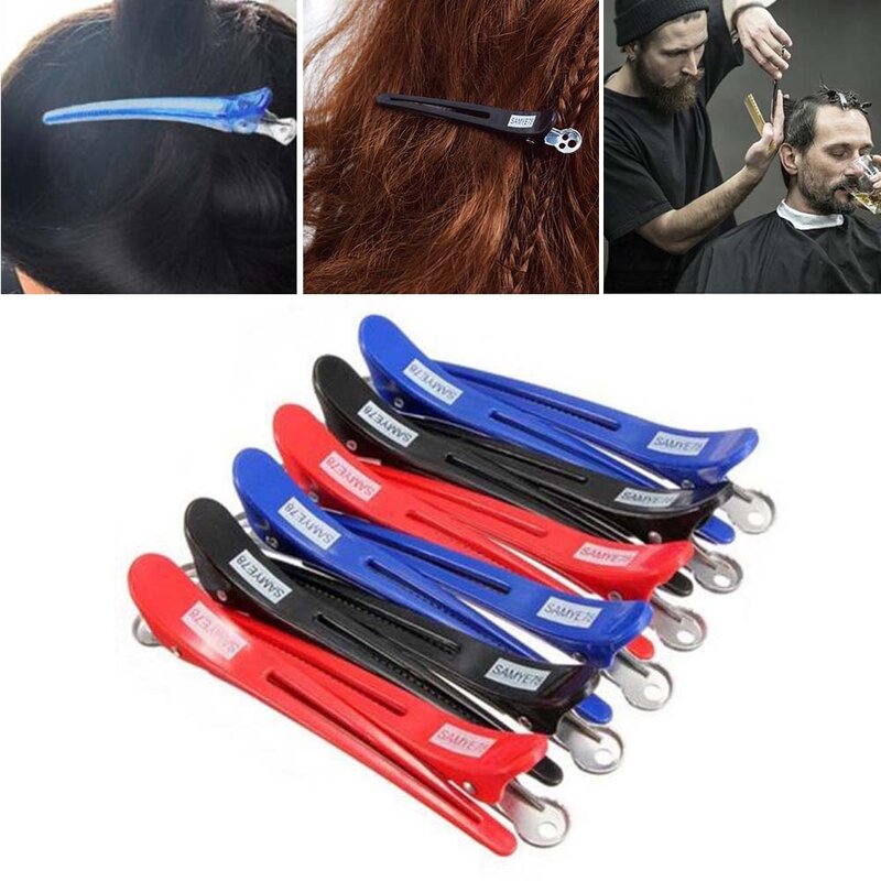 Random Color Plastic Aluminum Alligator Hair Clips Pro Sectioning Clamp Hairpins Reusable Barber Hairdressing Salon Hair Grips