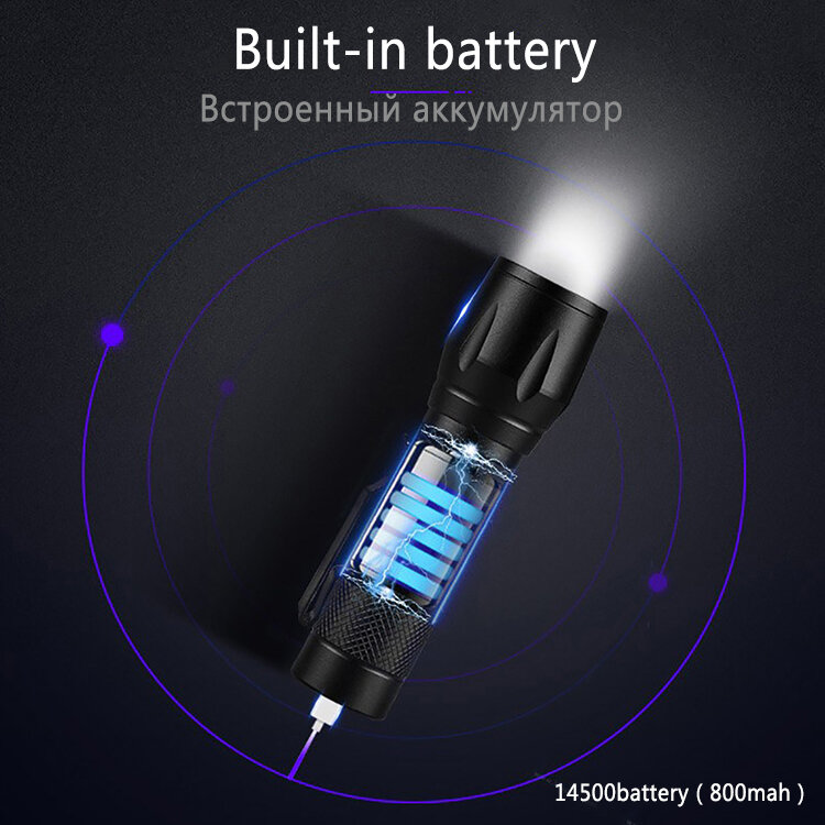 ZHIYU-lampe de poche Portable rechargeable COB + XPE lampe de poche LED, lanterne étanche, mise au point avec zoom, lampe de Camping torche LED