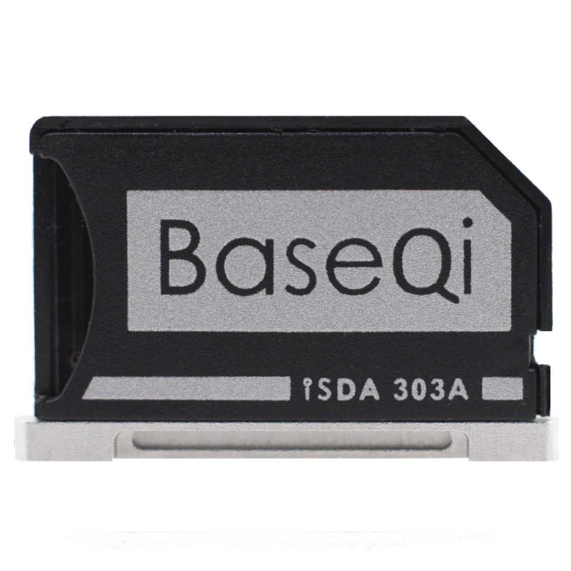 BaseQi alluminio Micro SD a SD adattatore per scheda di memoria Stealth Drive lettore di schede per MacBook Pro Retina 13 "/15" e MacBook Air 13"