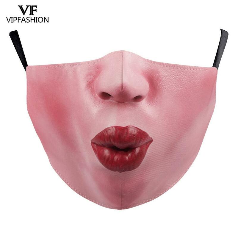 Masker Wajah Lucu Cosplay Modis Anak-anak Dewasa Mode VIP Pengiriman Drop Masque Dapat Digunakan Kembali Dapat Dicuci Pola Mulut Besar
