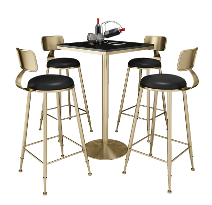 Silla de bar de hierro simple, mesas y sillas de tienda de té de leche fresca, red Berry Bros & Rudd-mesas y sillas combinadas, silla alta