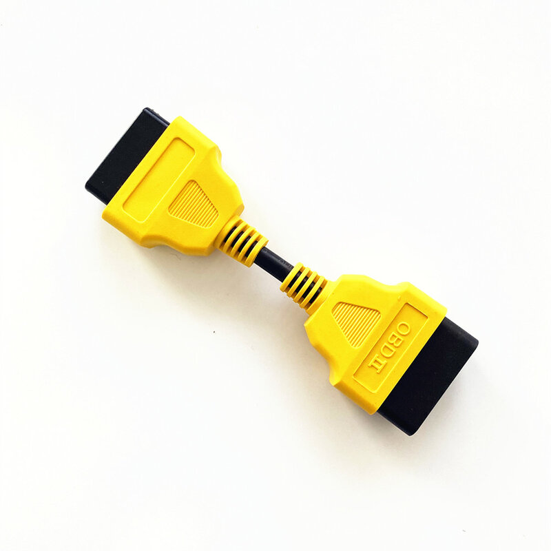Macho para fêmea Plug Extensão Wire, adequado para todos os OBD2 Interface, conector do cabo amarelo, 13cm, 30 cm