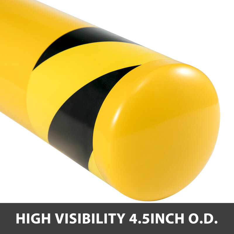 Vevor黄色の安全ボラースチールバリアポスト、視認性の高い36インチx 4.5インチo.d。トラフィックの車両の垂直用のパイプをマーク