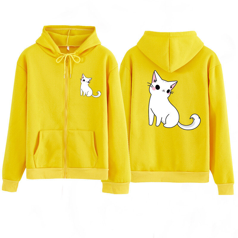 2020 roupas femininas crianças casal camisa gato animal camisolas primavera outono com zíper moletom com capuz casaco casal jaquetas