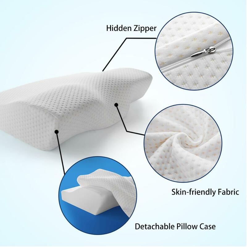 Постельные принадлежности из пены с эффектом памяти подушка для защиты шеи медленный отскок пены памяти подушка в форме бабочки здоровье ш...
