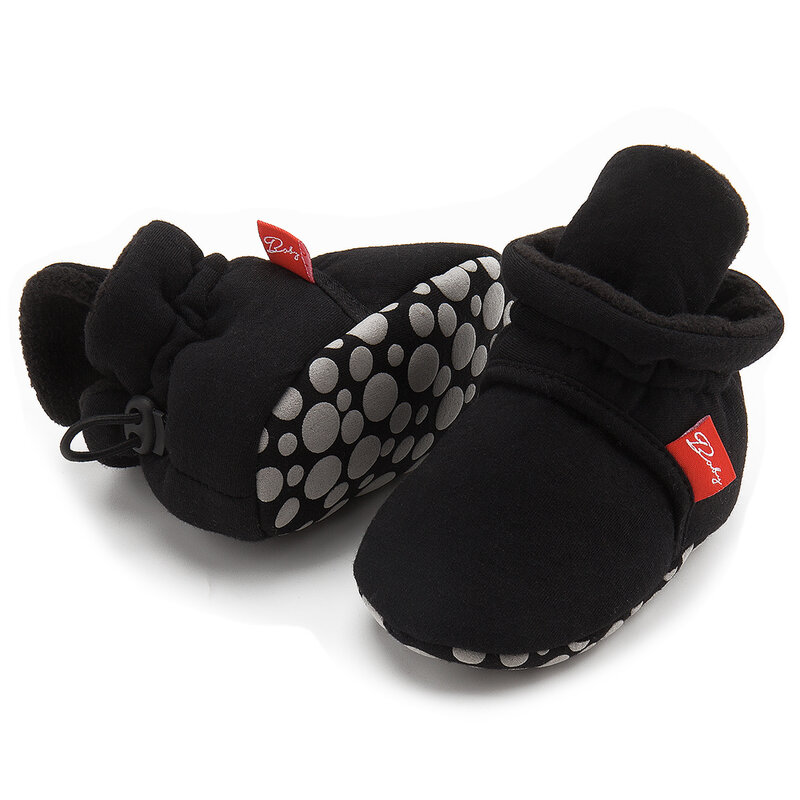 Зимние носки для маленьких мальчиков и девочек, обувь, детские ботинки, легкая в носке, плотные мокасины на липучке для новорожденных, теплые прогулочные ботинки для новорожденных