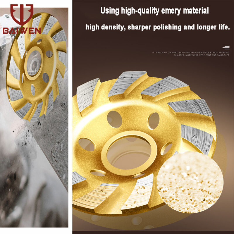 100/125/150/180mm Diamond Segment Grinding Wheel Cup Cutting Disc for Marble Concrete Masonry Stone Diamond Grinding Wheel