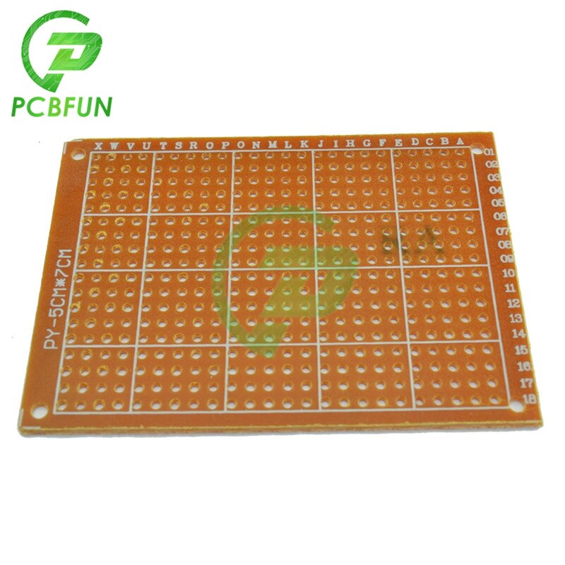 Prototyp Papier Single Side Kupfer PCB Universal-Experiment Matrix Circuit Board 5x7cm Bakelit Bord für DIY Löten 2,54mm