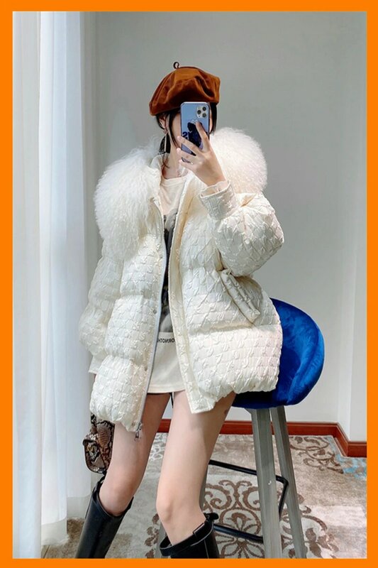 Jaqueta feminina outono e inverno 2021 novo calor feminino, pato branco para baixo chique e fino, superação casaco jaquetas femininas