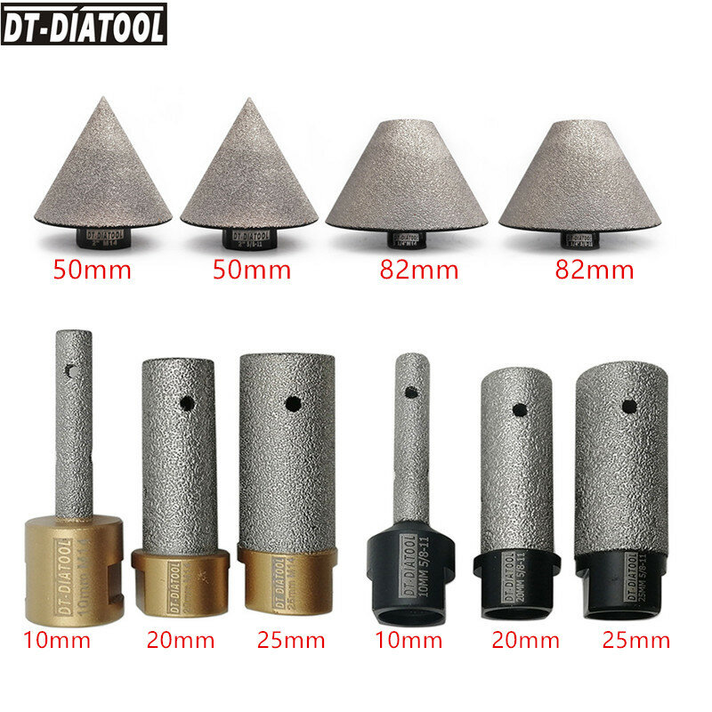 DT-DIATOOL 1pc Diamond Finger Chamfer Milling Bits for Tile Porcelain Ceramic Bevelling Holes Trimming M14 or 5/8-11 Thread