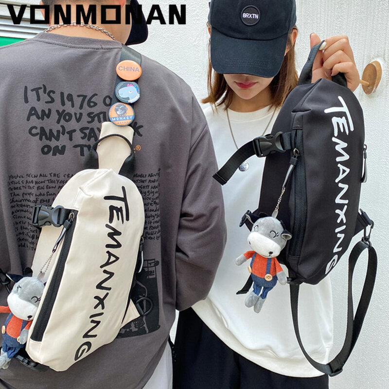 Women Fashion Chest Bag Purses Shoulder Crossbody Messenger Bag for Men Preppy Style Nylon Sling Sac Waist Bag Outdoor Sport Bag
