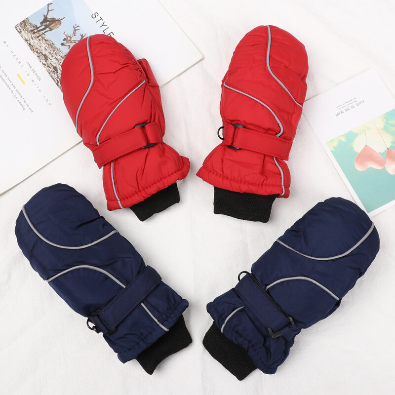 1 пара, детские зимние ветрозащитные перчатки для мальчиков и девочек