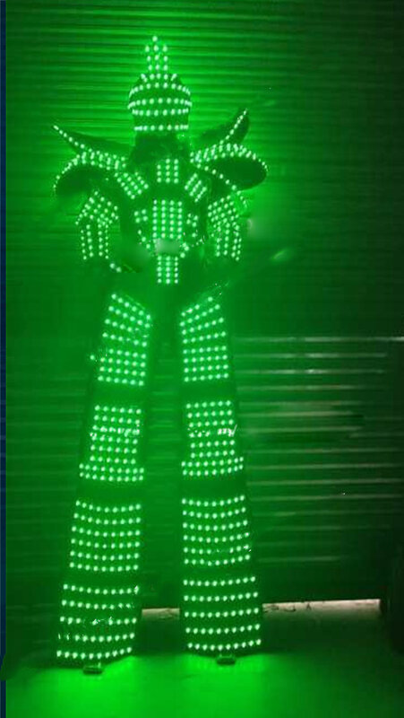 Dj RGB-vestido de luz a todo color para hombre, traje de robot led para fiesta, evento, espectáculo de escenario, baile de salón, zancos, ropa
