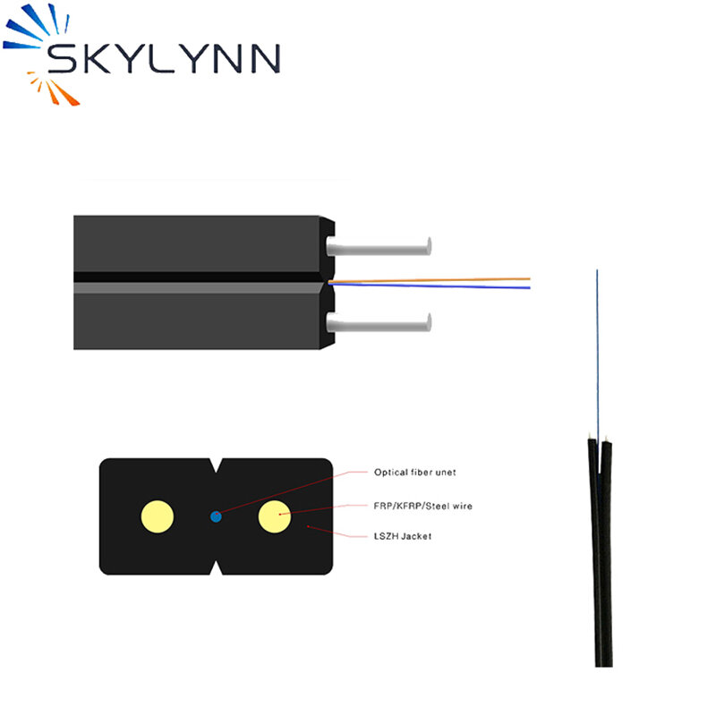 50/100 Meter Single Mode Single Core G652D OS2 Kabel Serat Optik Kabel Patch LSZH untuk FTTH dengan Anggota Kekuatan Kawat Baja