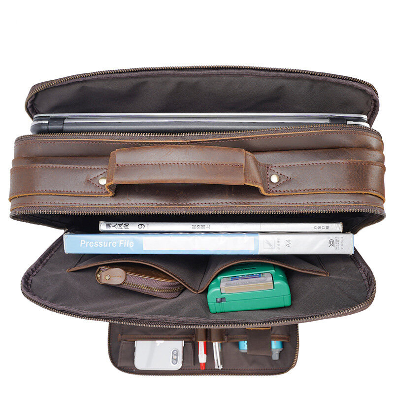 Новый дизайн, кожаный портфель для ноутбука, деловой портфель из натуральной воловьей кожи, сумка для ноутбука, Мужская рабочая сумка