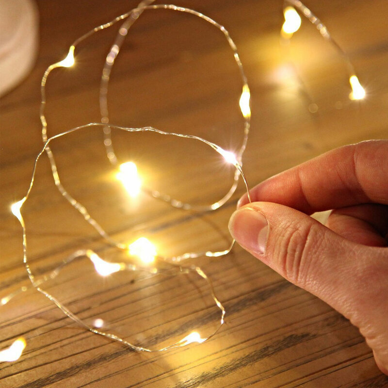 10M 100LEDs ทองแดงลวดไฟ LED String แสงวันหยุด Fairy Garland สำหรับคริสต์มาสปาร์ตี้งานแต่งงานตกแต่งสีแดงสีฟ้า