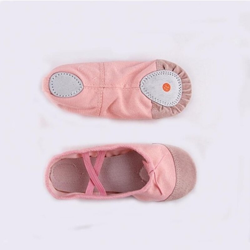 Size 22-30 Baby Girls Pink Ballet Dance Slippers Yoga Gymnastics Shoes Split-Sole Kids shoes Cute Soft