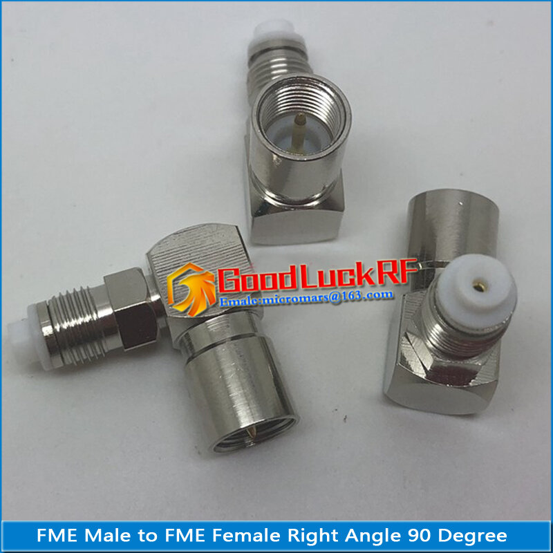 1X Pcs High-quality FME  Male To FME Female Jack 90 Degree Right Angle Nickel Plated Brass RF Connector Adapter