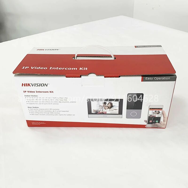 Hik DS-KIS603-P(C) Video Intercom Kit DS-KV6113-WPE1(C) En DS-KH6320-WTE1 Standaard Poe Deurdeur Station Wifi Monitor