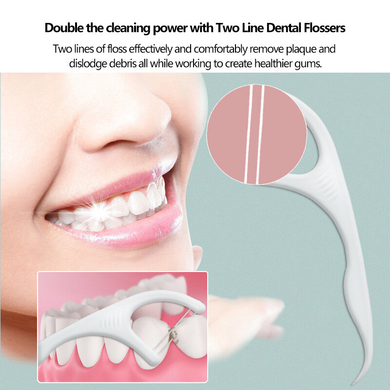 Dental floss Picks Zwei Linie 50 Stück Zahnstocher Mit Zahnseide Für Zähne Reinigung Dental Flossers Zähne Stick Twin Doppel Gewinde
