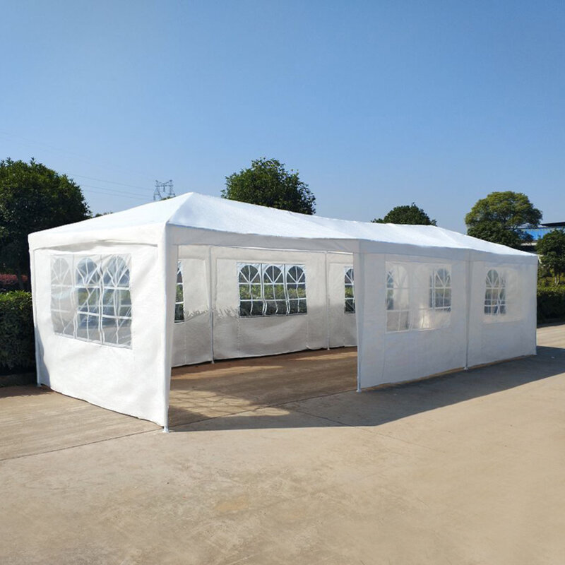Przedsprzedaż 15% off duży rozmiar 3M x 9M wodoodporna zewnętrzna PE altana ogrodowa baldachim namiot weselny namiot 8 paneli pełna zamknięta