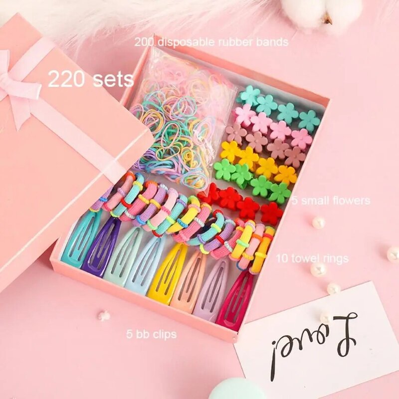 2020 New Hair Accessories Set For Girls Elastic Hair Bands Hairpins Rubber Band Ponytail Holder Flower Hair Claws Hair Clips