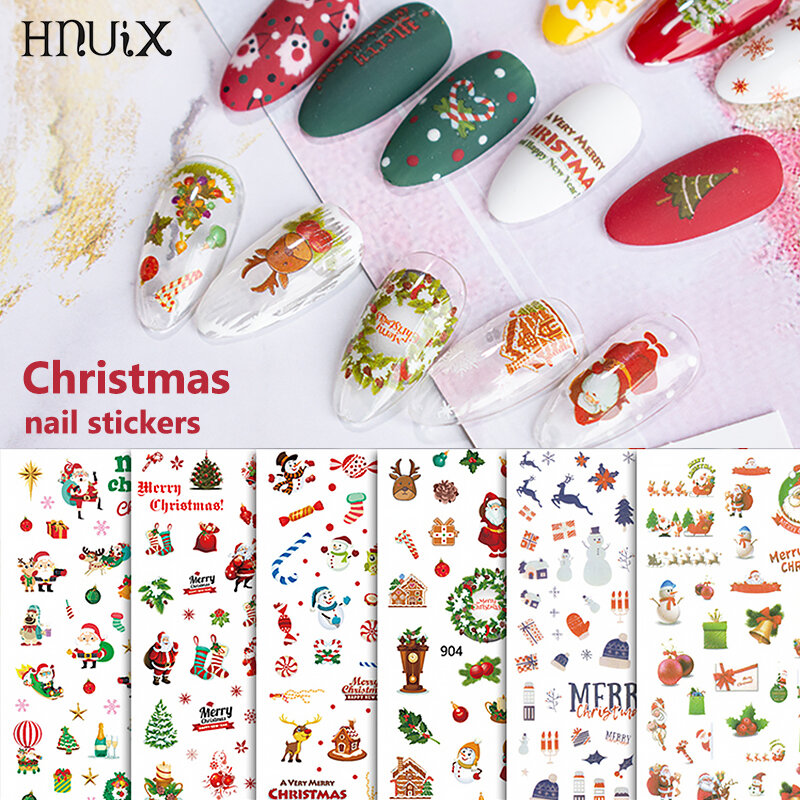1 Sheet Stickers For Christmas Nails Decals Snowflakes Envelopes Christmas Snowman Decorations For Winter Nails Manicure Tools