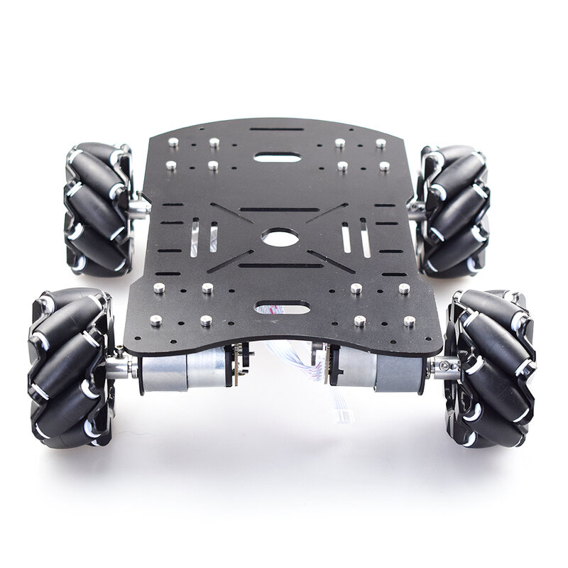 10KG load Metal Omni Mecanum Wheel Robot Car Chassis Kit con 4 pezzi Encoder Motor per Arduino Raspberry Pi DIY STEM Toy Parts