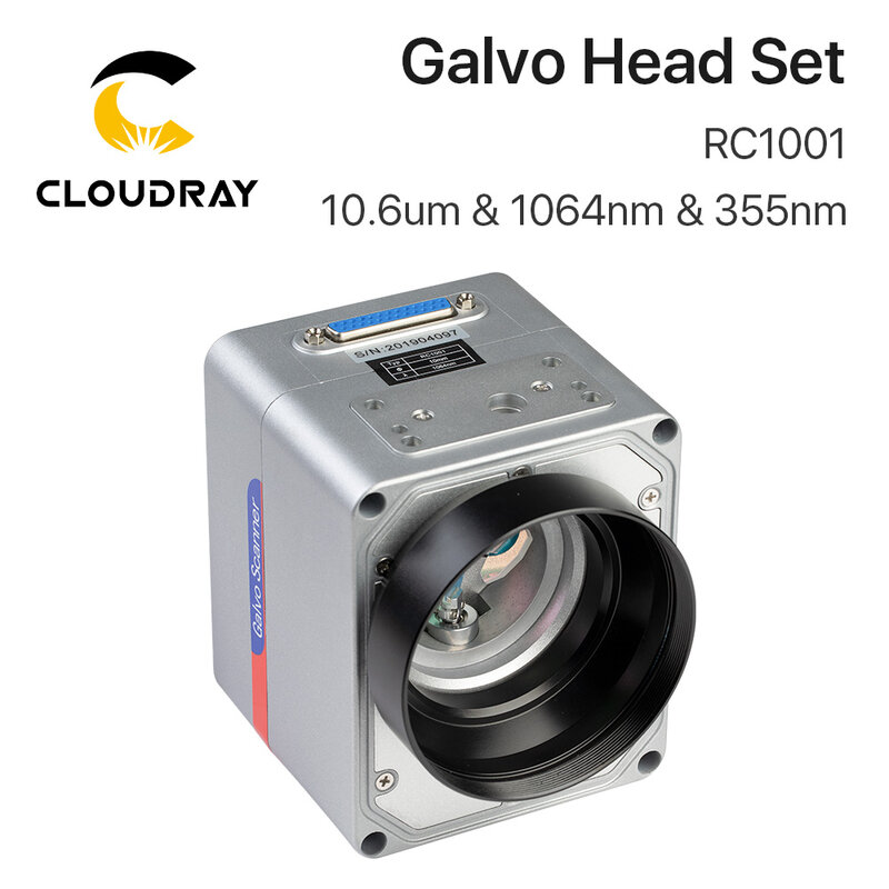 Cloudray-escáner de Galvo de escaneo láser de fibra RC1001, juego de cabezales de 10,6 um, 1064nm y 355nm, 10mm, galvanómetro con fuente de alimentación