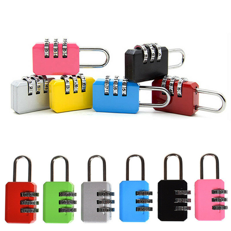 コードと3桁の数字が付いたパスワードの組み合わせロック,小さなポータブルトラベルバッグ,ジッパー付き荷物用バッグ