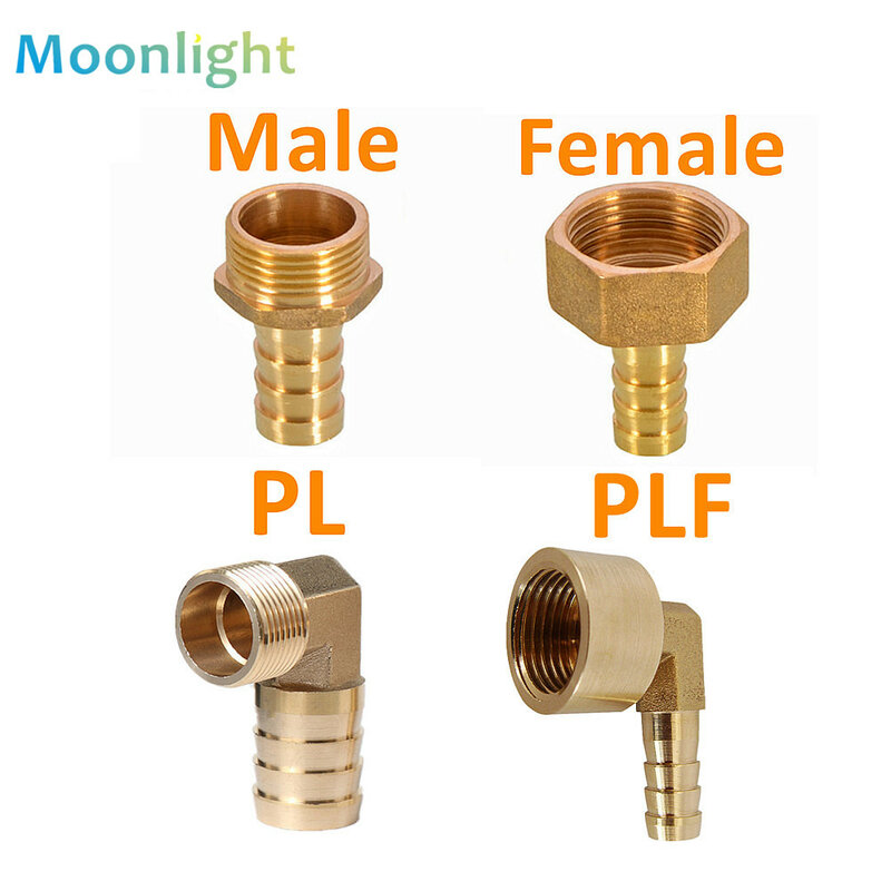 Brass Hose Fitting 6/8/10/12/14/16/19/25mm Barb Tail 1/8" 1/4" 3/8" 1/2" 3/4" 1" BSP Male Female Thread Copper Connector Coupler