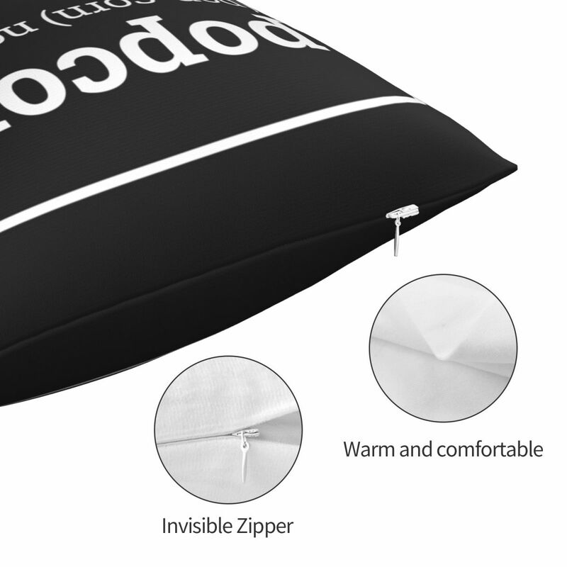 Divertente definizione Popcorn federa poliestere lino velluto stampato Zip Decor federa per cuscino casa 18"