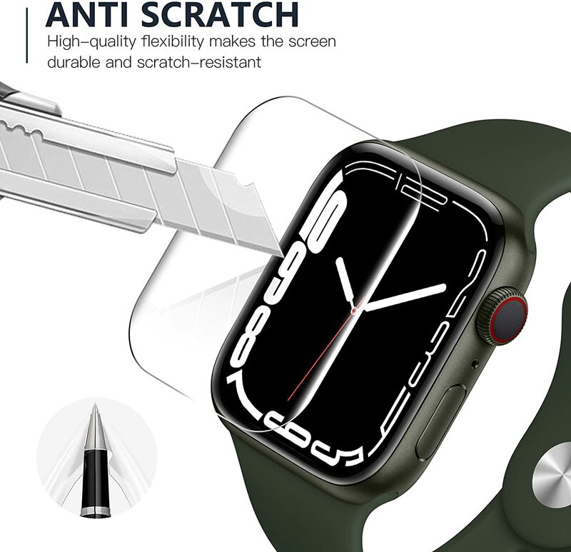 Película hidráulica suave de cobertura completa 3D para Apple Watch Series 7, 45mm, 41mm, Protector de pantalla para reloj inteligente, película antiarañazos