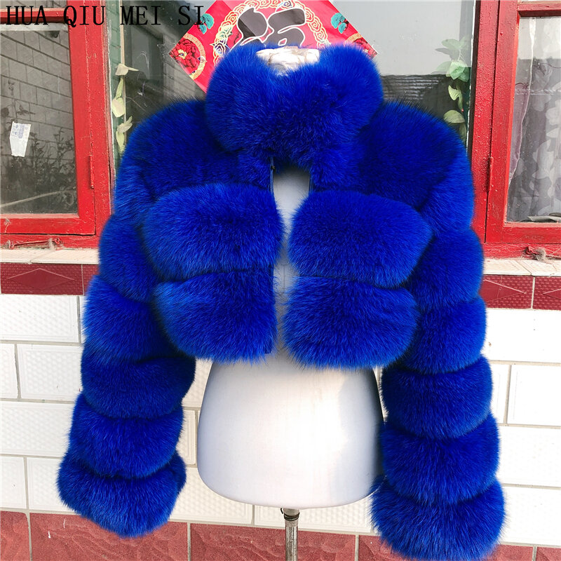 Abrigo de piel de zorro Natural de mapache para mujer, abrigo de piel de zorro real de alta calidad, peludo abrigo de invierno, abrigo de moda 7xl