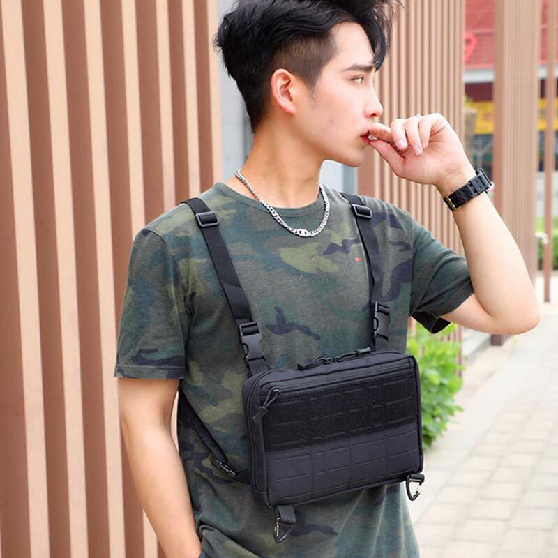 Laser Tactical Chest Bag Men's Functional Vest Bag Survival Army CAMO Molle System Kit Bag Backpack Locomotive Backpack X423+A
