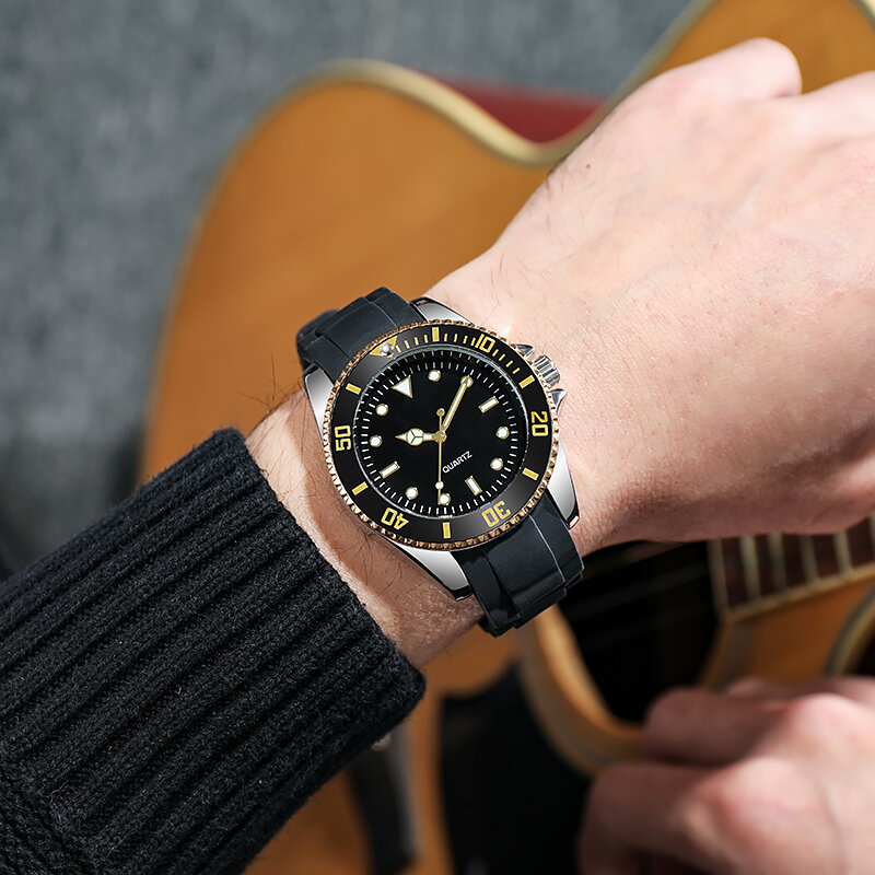 Часы Diver Style вращающийся ободок 42 мм Циферблат японский механизм Женевский резиновый ремешок