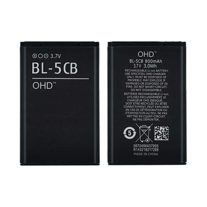 OHD الأصلي قدرة عالية بطارية BL-5C BL-5CB BL-5CA BL-4CT BL-5CT BP-6X لنوكيا Bl 5C 5CB 5CA 5CT 4CT BP 6X بطاريات