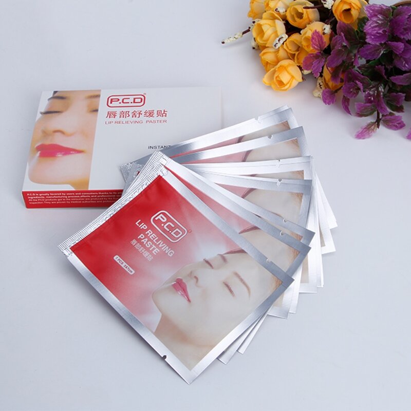 12pcs Lip Anesthetic Paste Mask For Tattoo Permanent Makeup Accessories