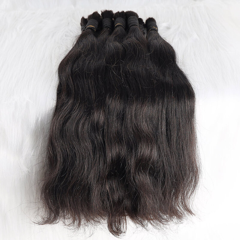Echt Schönheit Remy Menschenhaar Brasilianische Gerade Groß Haar Für Flechten Natürliche Farbe Kein Schuss Häkeln Zöpfe