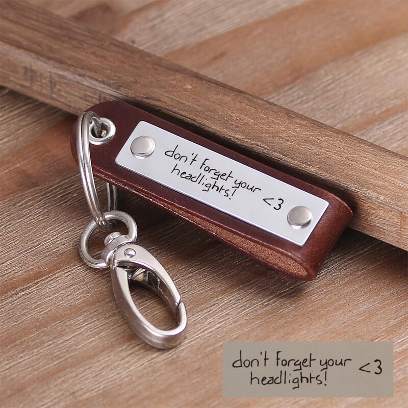 Personalized Leather Keychain - Any Roman Numeral or Text Keychain- Anniversary Date Keyring - Boyfriend Gift