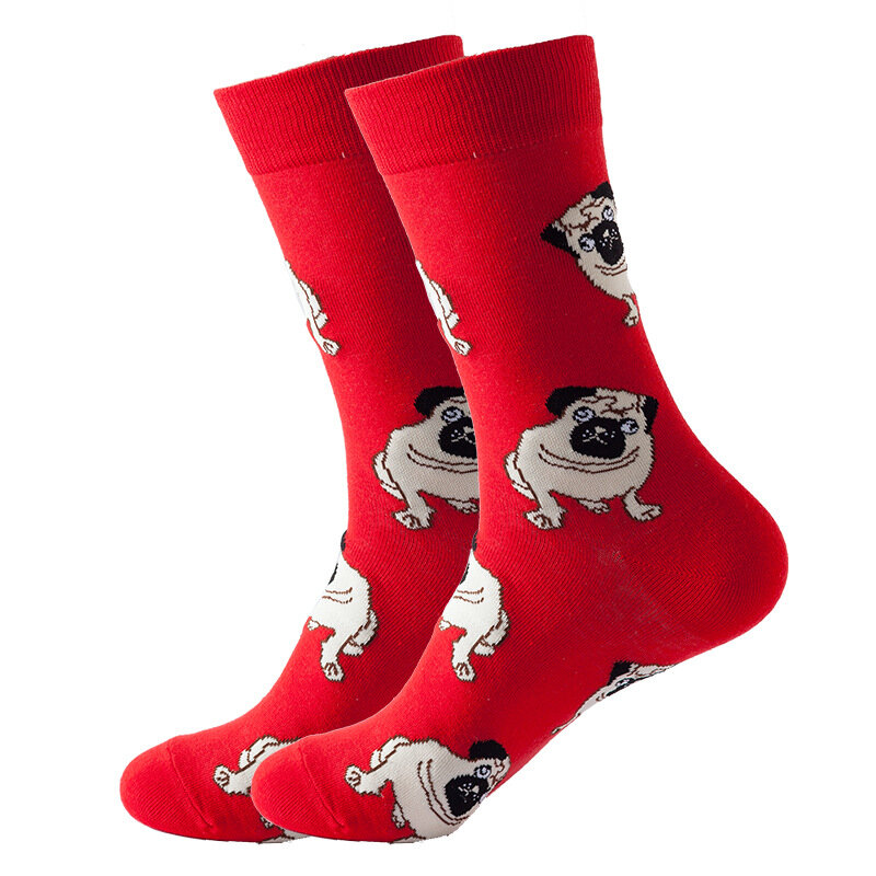 5 Pairs Unisex Cotton Socks Street Skateboard Breathable Animal Dog, Cat, Short Men Women Harajuku Happy Funny Socks