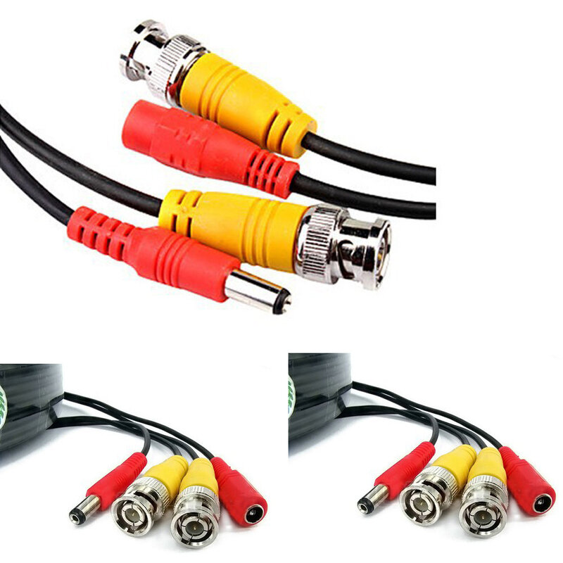 Kabel cctv 165ft(50m) kabel Video kabel daya kualitas tinggi BNC + konektor DC untuk CCTV kamera keamanan pengiriman gratis
