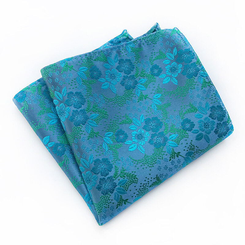 18 Kleur Klassieke Luxe Mannen Zakdoek Bloemen Gedrukt Zakdoeken Zijden Polyester Hanky Business Pocket Plein Borst Handdoek 25*25Cm