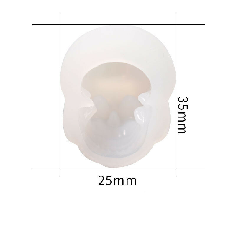 Одиночная маленькая форма для брелока в виде черепа из кристаллической эпоксидной смолы, «сделай сам», подвеска, браслет, ожерелье, зеркальная силиконовая форма, ювелирные изделия ручной работы